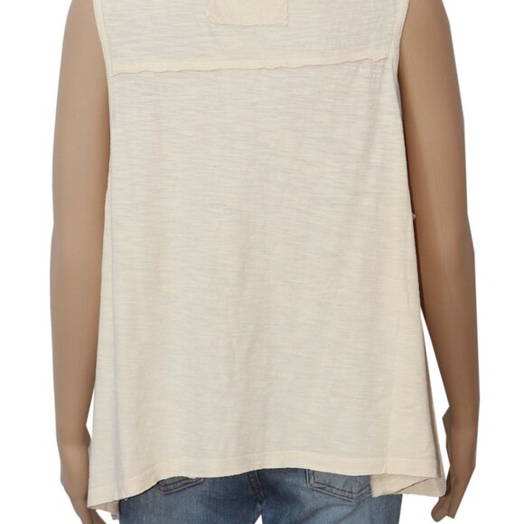 Free People We The Free Henley Top Sleeveless Button Asymmetrical Tank S - Picture 4 of 6